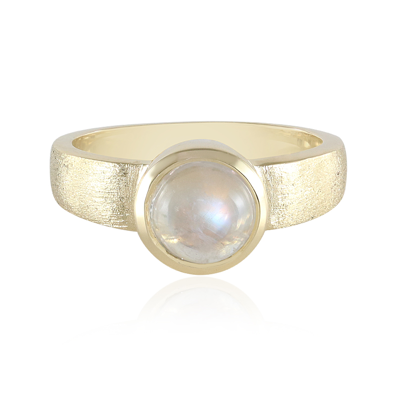 AAA-Regenbogen-Mondstein-Goldring (Adela Gold) AAA-Regenbogen-Mondstein-Goldring (Adela Gold)