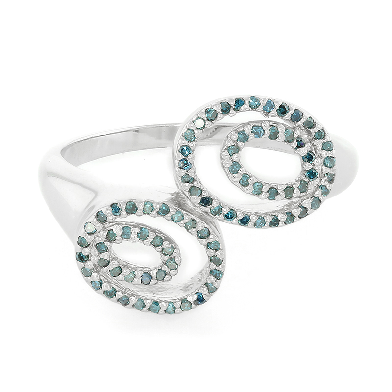 Königsblauer Diamant-Silberring Königsblauer Diamant-Silberring