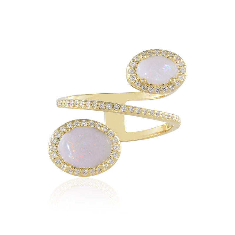 Australischer Opal-Silberring