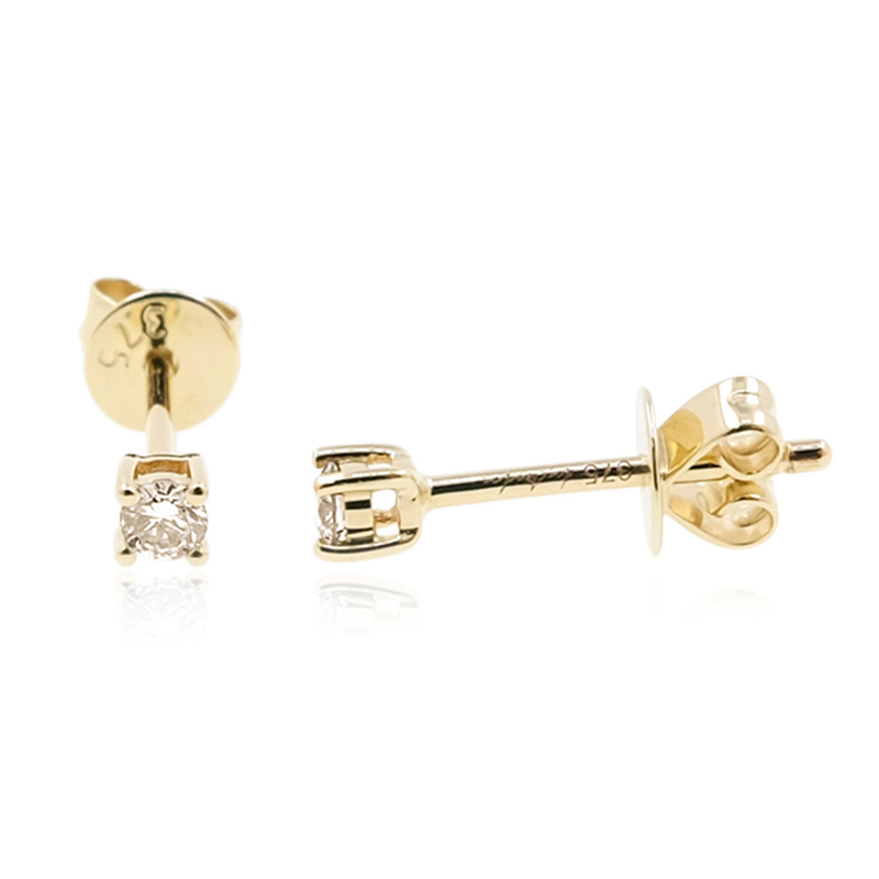 SI2 Champagner-Brillant-Goldohrringe (de Melo)