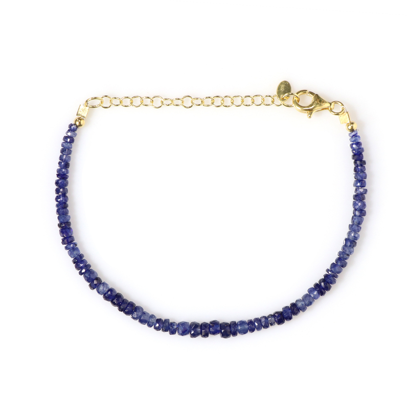 Blauer Madagaskar-Saphir-Silberarmband