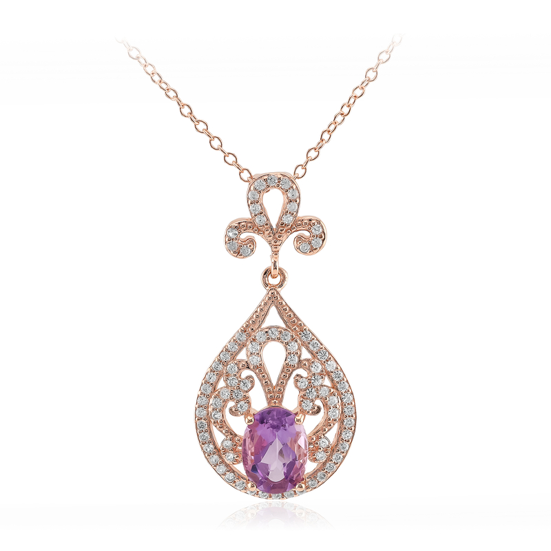 Amethyst-Silberhalskette