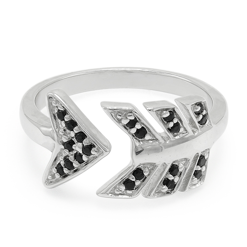 Schwarzer Spinell-Silberring