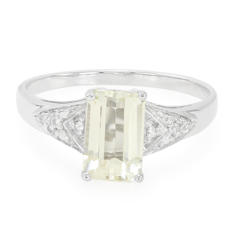 Kanariengelber Kunzit-Silberring