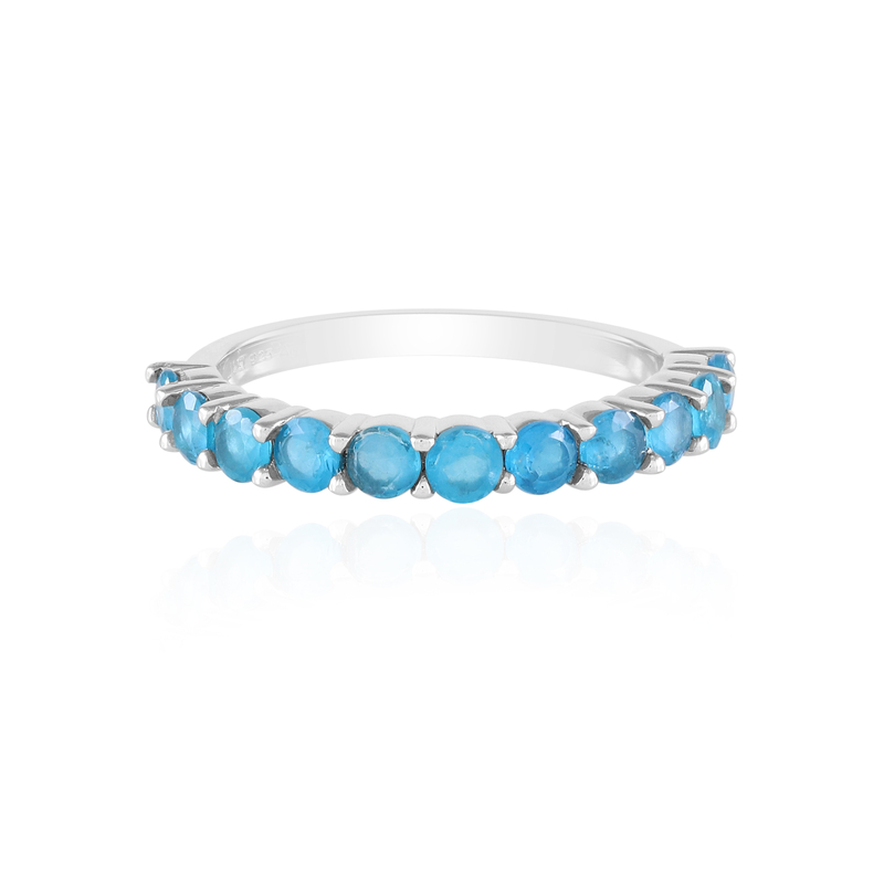 Neonblauer Apatit-Silberring