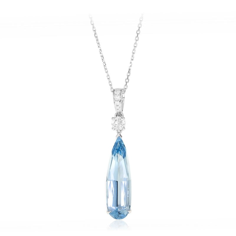 AAA-Brasilianischer Aquamarin-Goldhalskette (CIRARI)