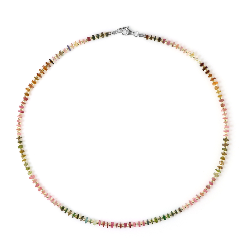 Turmalin-Silberhalskette