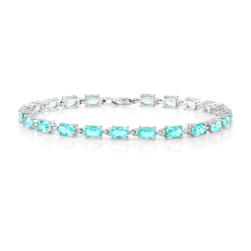 Paraibafarbener Quarz-Silberarmband