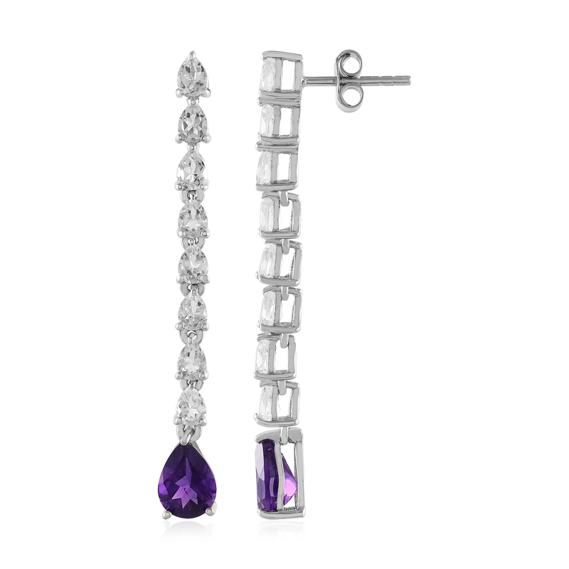 Sambia-Amethyst-Silberohrringe