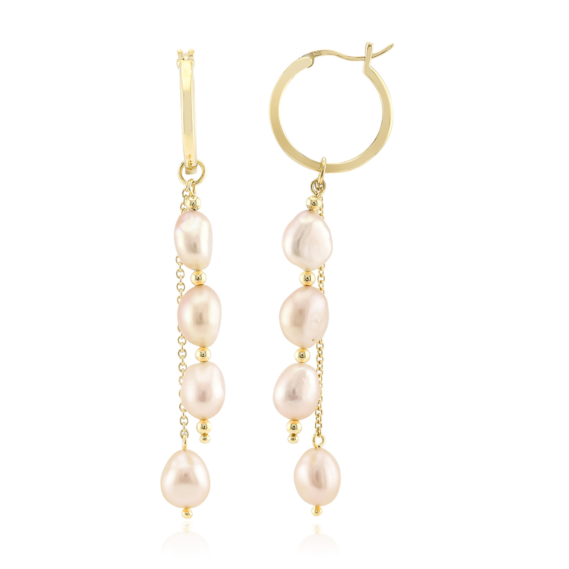 Orange Süßwasserzuchtperlen-Silberohrringe (TPC)