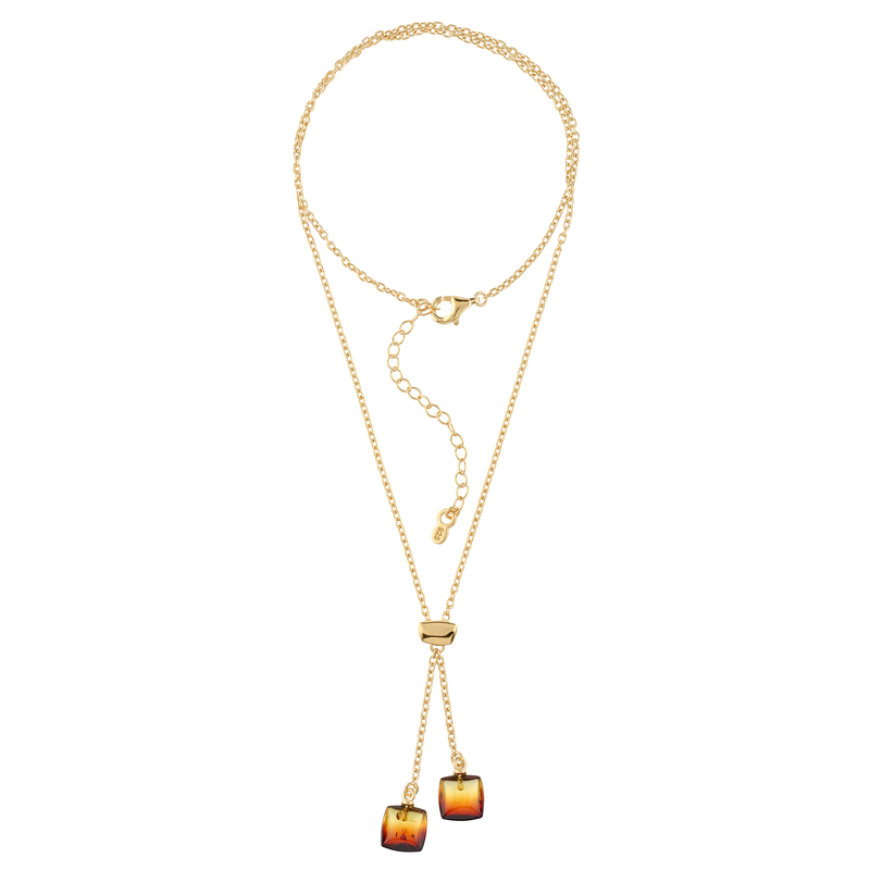 Baltischer Sunrise-Bernstein-Silbercollier (dagen)