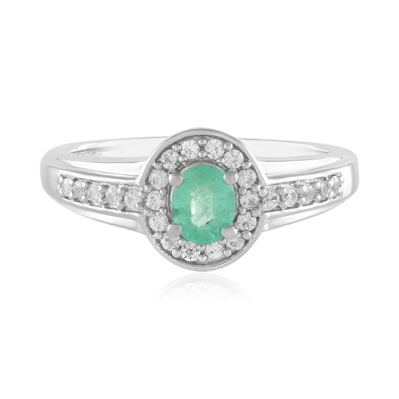 Russischer Smaragd-Silberring Russischer Smaragd-Silberring