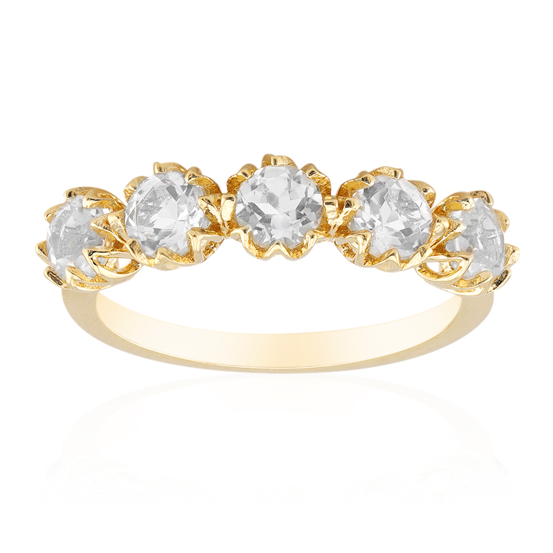 Weißer Topas-Silberring