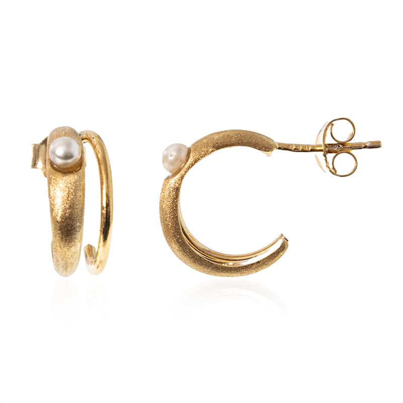 Süßwasserzuchtperlen-Silberohrringe (Joias do Paraíso)