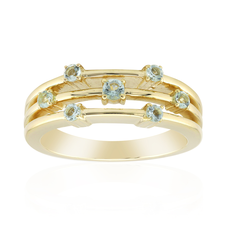 Nigerianischer Mintgrüner Beryll-Goldring