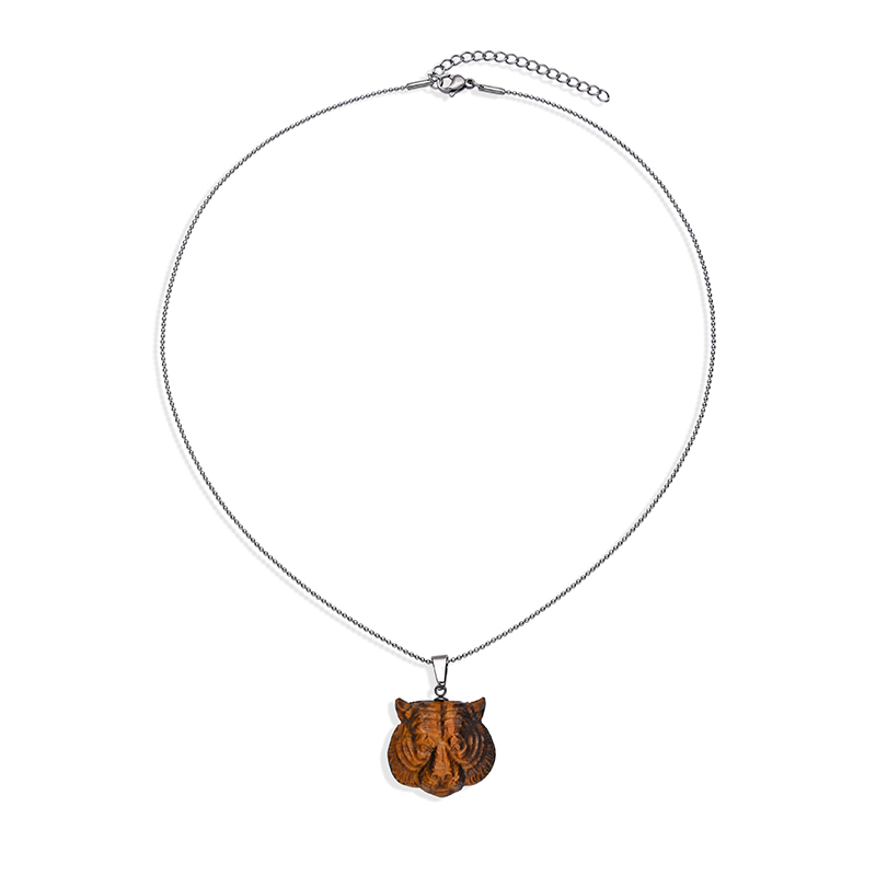 Goldenes Tigerauge-Edelstahlhalskette Goldenes Tigerauge-Edelstahlhalskette