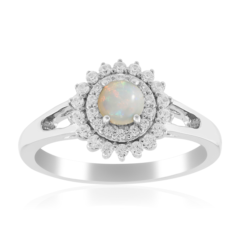 Australischer Opal-Silberring