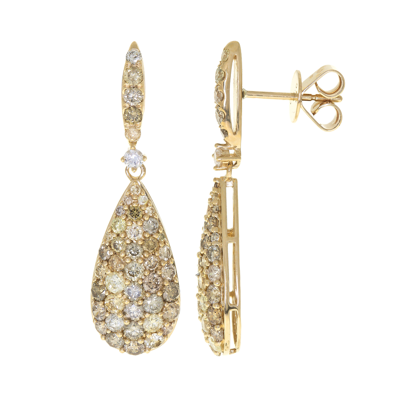 SI2 Fancy-Brillant-Goldohrringe (CIRARI) SI2 Fancy-Brillant-Goldohrringe (CIRARI)