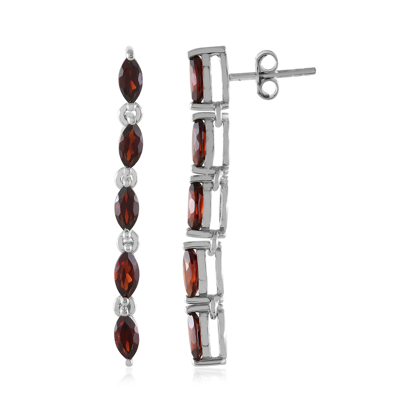 Mosambik-Granat-Silberohrringe Mosambik-Granat-Silberohrringe