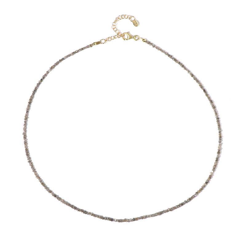 Champagner-Diamant-Silberhalskette