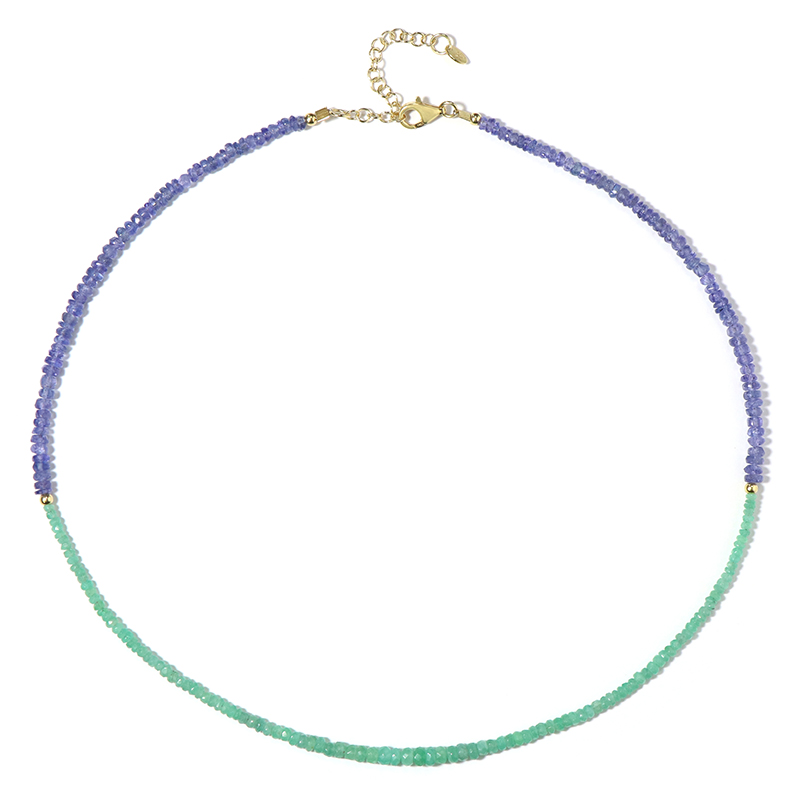 Edelstein-Silberhalskette Edelstein-Silberhalskette