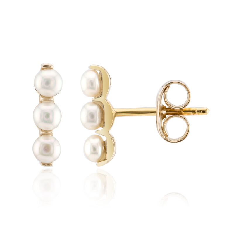 Weiße Süßwasserzuchtperlen-Silberohrringe Weiße Süßwasserzuchtperlen-Silberohrringe