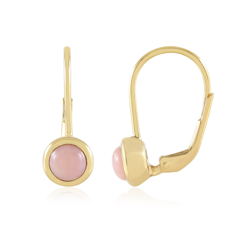 Pinkfarbener Opal-Silberohrringe