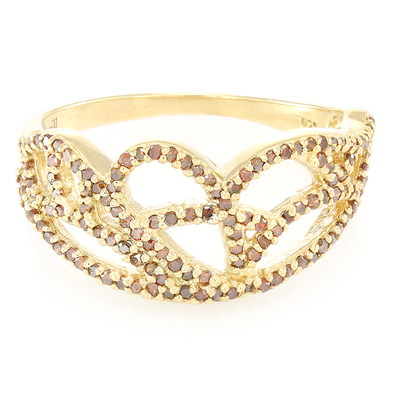 Fancy-Diamant-Silberring