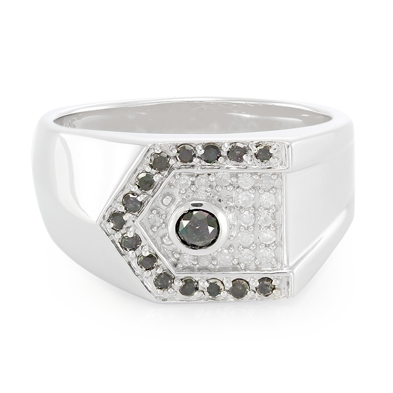 Schwarzer Diamant-Silberring Schwarzer Diamant-Silberring