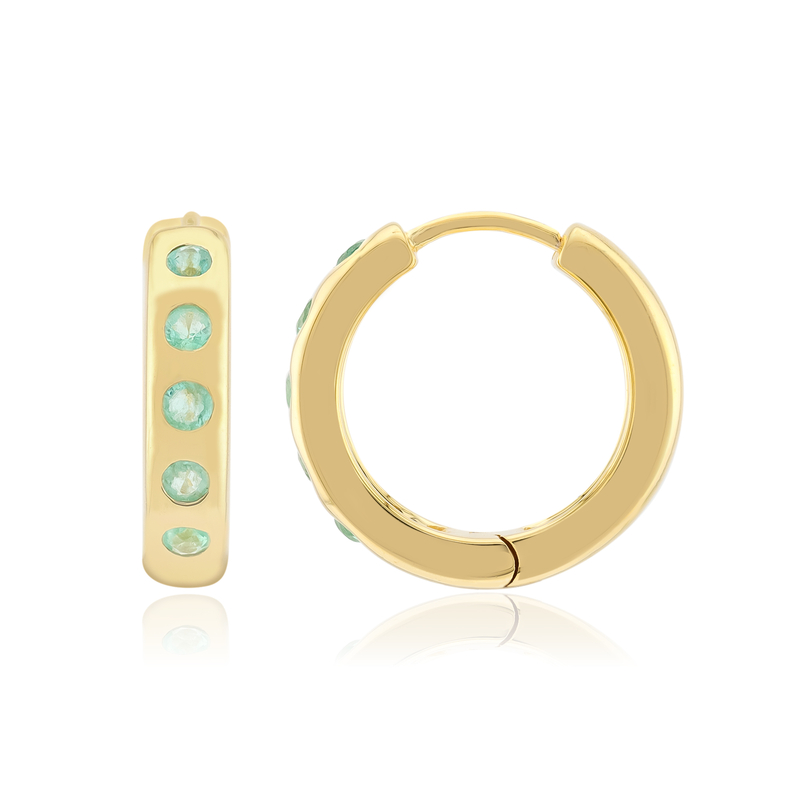 Russischer Smaragd-Silberohrringe