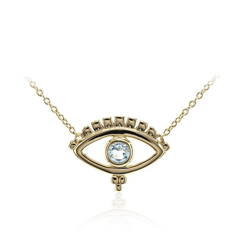 Himmelblauer Topas-Silbercollier