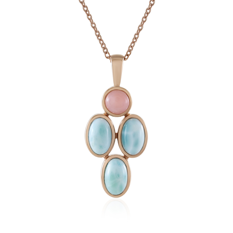 Larimar-Silberhalskette (KM by Juwelo)