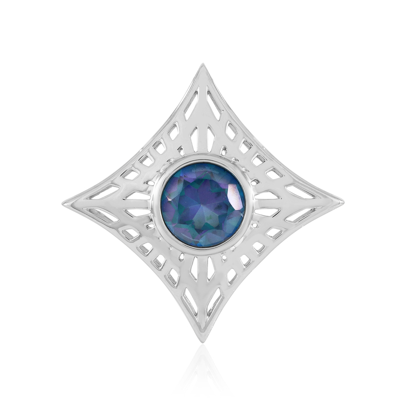 Blauer Mystik-Topas-Silberanhänger (MONOSONO COLLECTION)