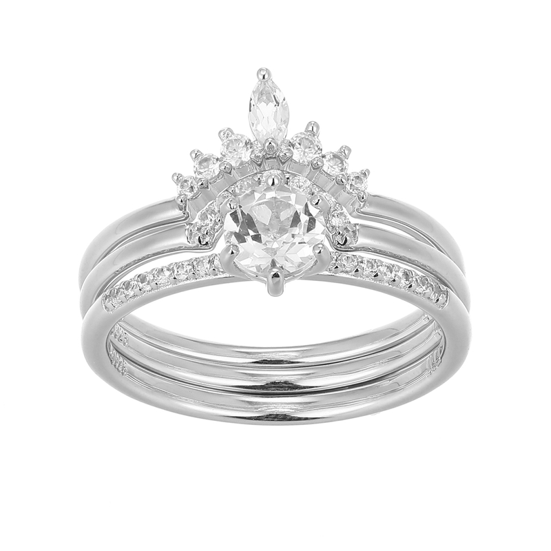 Weißer Topas-Silberringe