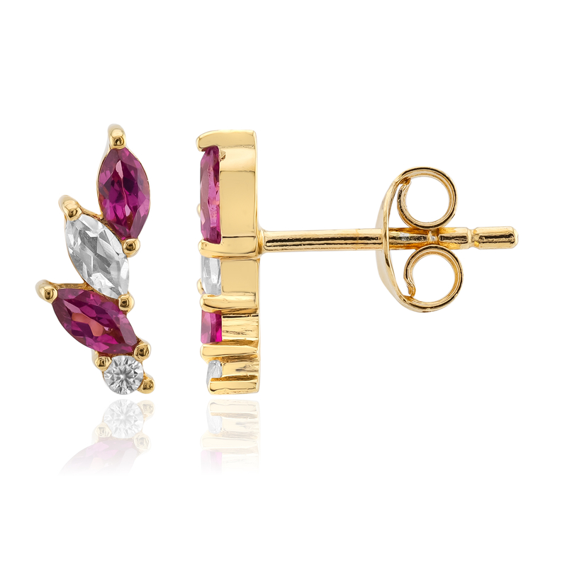 Rhodolith-Silberohrringe Rhodolith-Silberohrringe