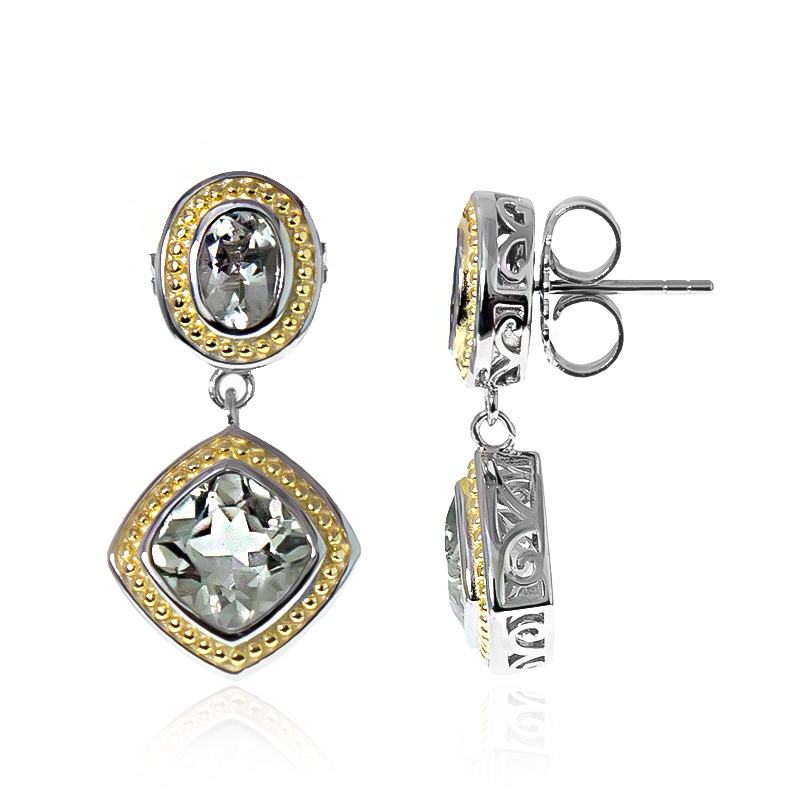 Grüner Amethyst-Silberohrringe (Dallas Prince Designs) Grüner Amethyst-Silberohrringe (Dallas Prince Designs)