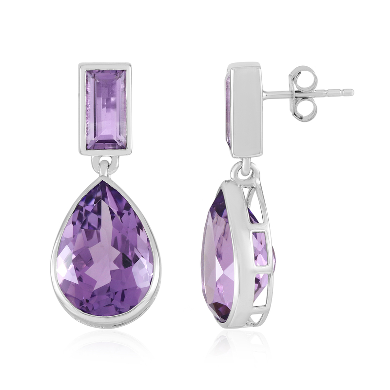 Lavendel-Amethyst-Silberohrringe
