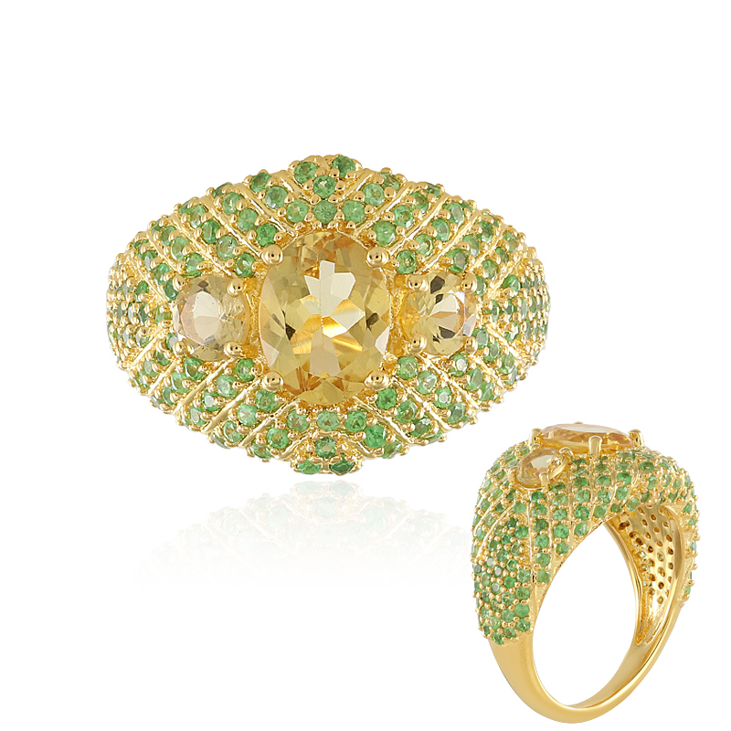 Gelber Beryll-Silberring