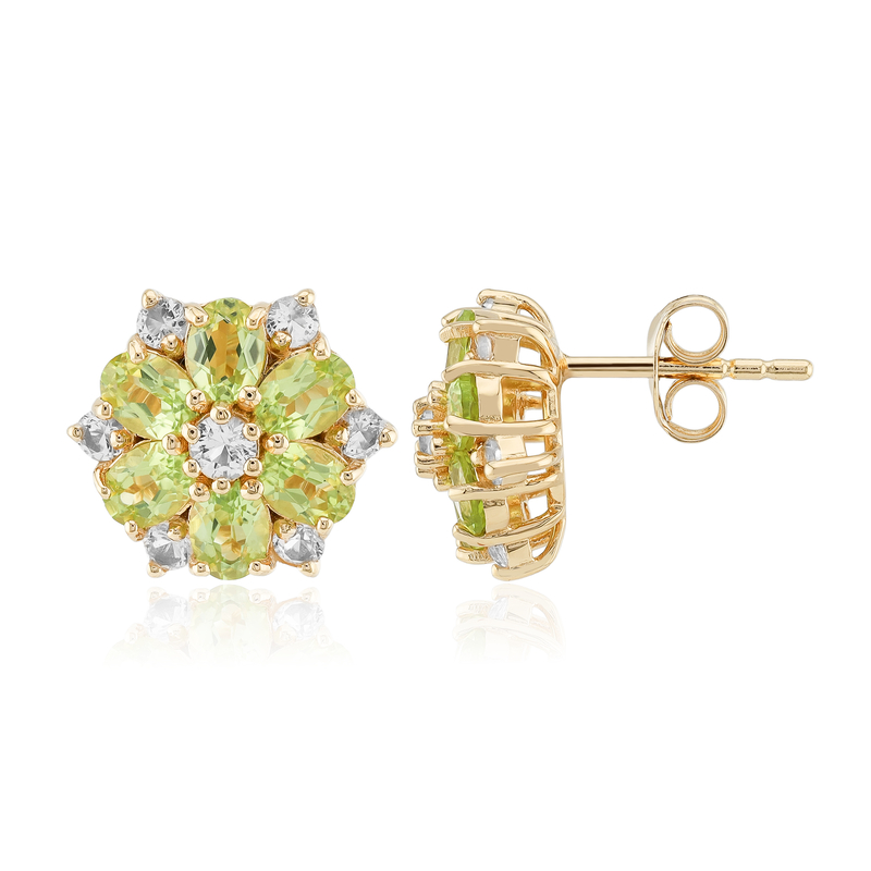 Burmesischer Peridot-Silberohrringe