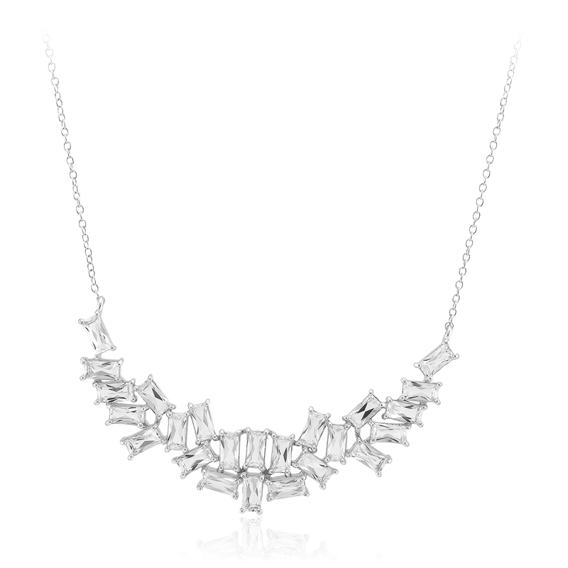 Weißer Topas-Silbercollier