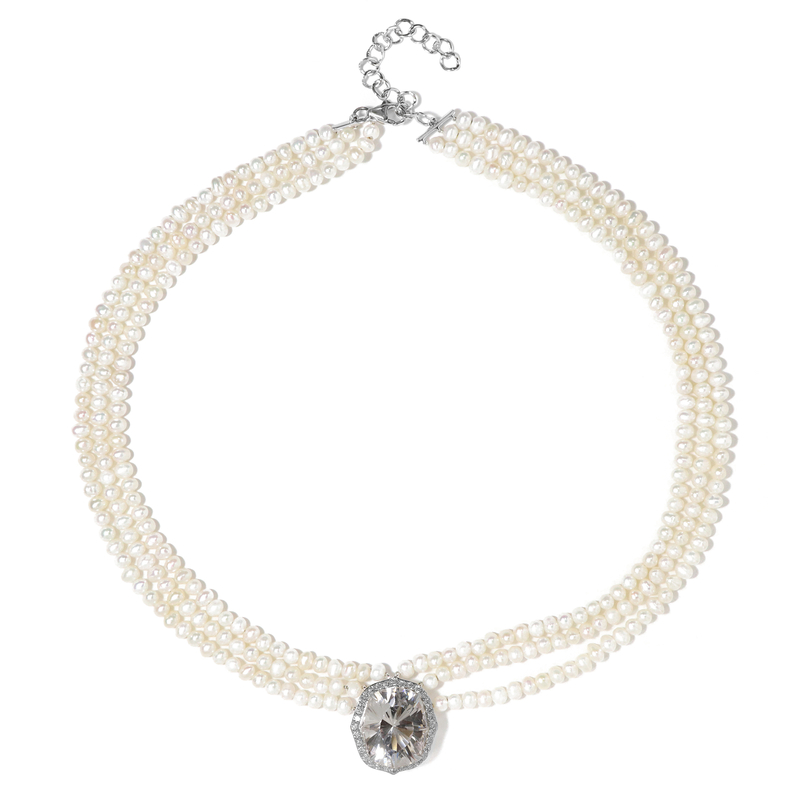 Danburit-Goldcollier (de Melo) - Farbe: Weiß