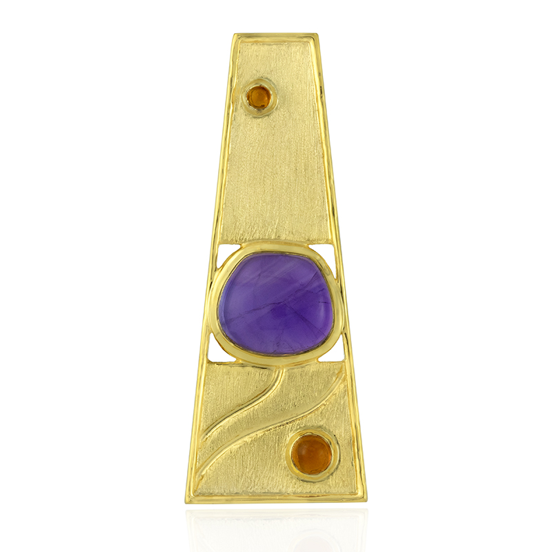 Sambia-Amethyst-Silberanhänger (MONOSONO COLLECTION)