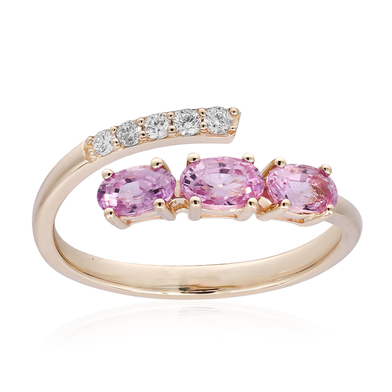 Pinkfarbener Saphir-Goldring (CIRARI)
