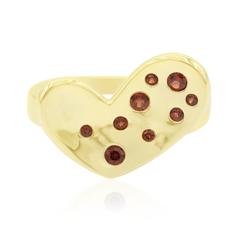 Mosambik-Granat-Silberring