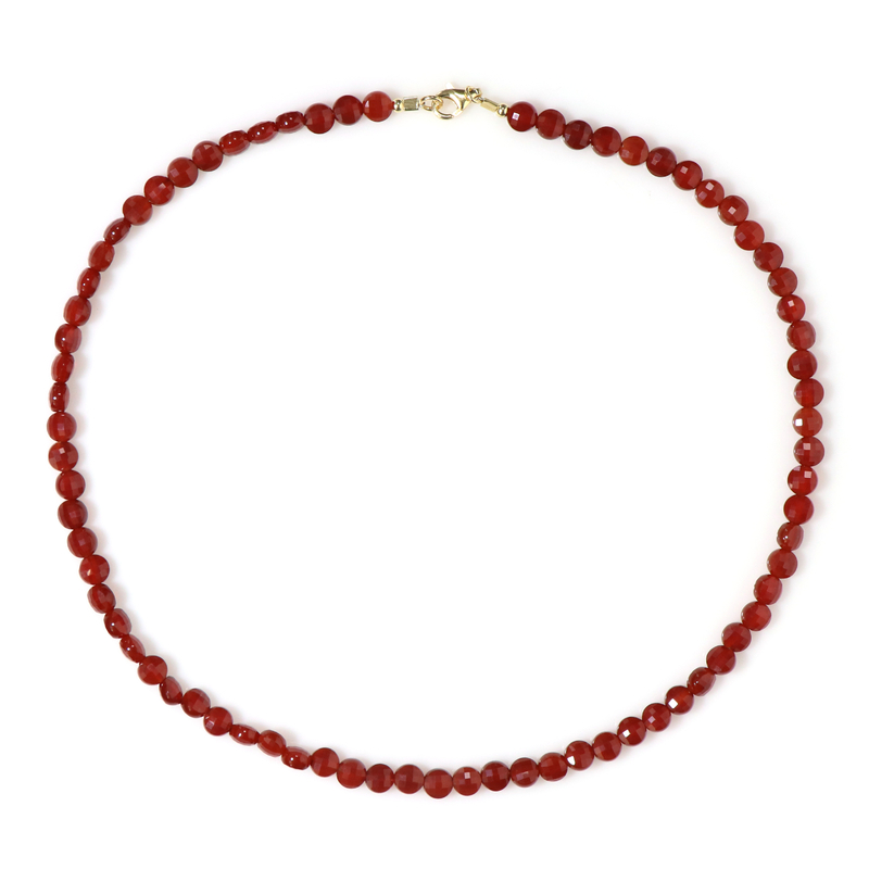 Roter Onyx-Silberhalskette