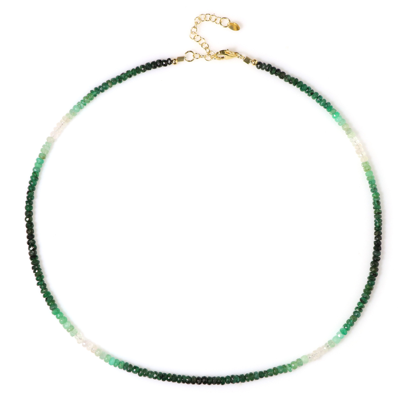Brasilianischer Smaragd-Silberhalskette