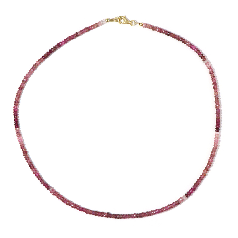 Nigerianischer Pinkfarbener Turmalin-Silberhalskette