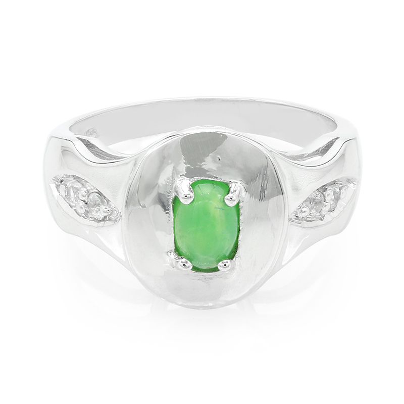 Kaiserlicher Chrysopras-Silberring