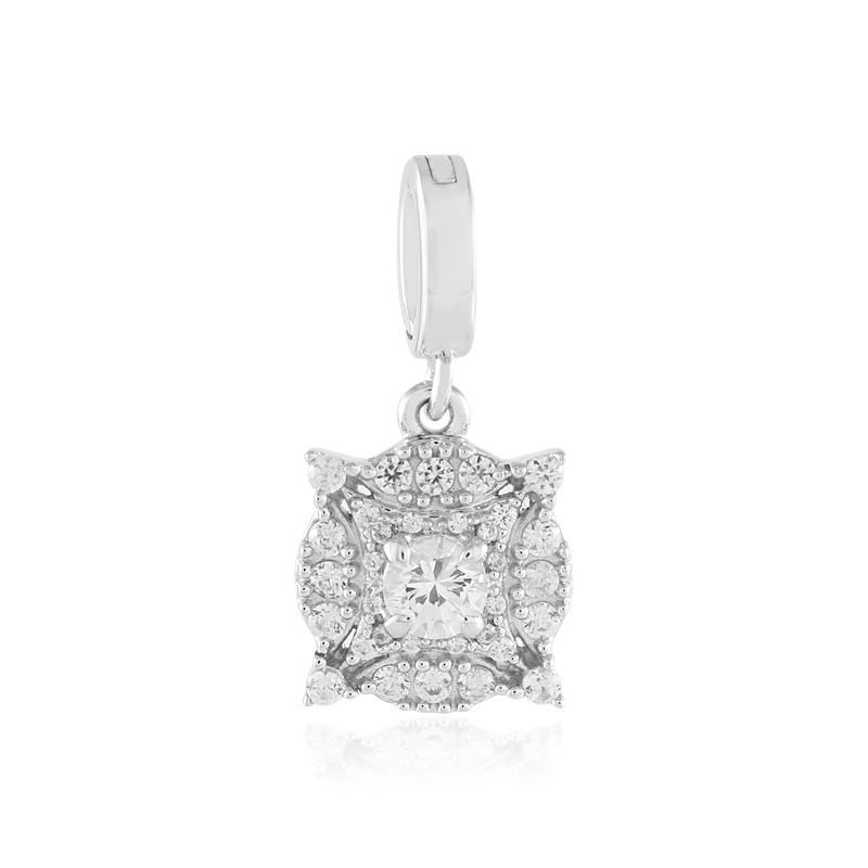 Weißer Saphir-Silberanhänger