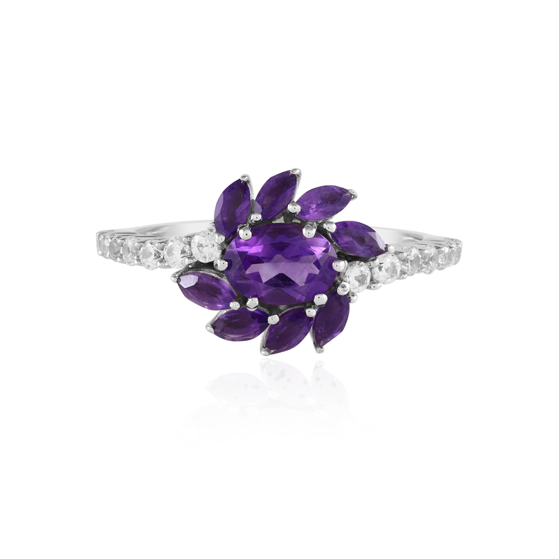 Sibirischer Amethyst-Silberring (de Melo)